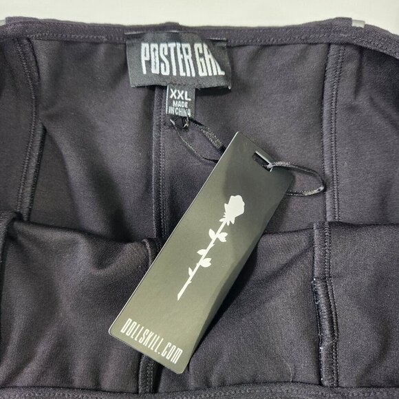 Dolls Kill Poster Grl NWT Stirrup Pants Womens XXL Black Pull On Jersey Knit - Picture 3 of 9